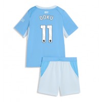 Manchester City Jeremy Doku #11 Koti Peliasu Lasten 2026-27 Lyhythihainen (+ Lyhyet housut)